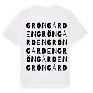 Gröngården ordlek t-shirt – ekologisk bomull t-shirt från Pinshirt
