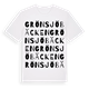White t-shirt med Grönsjöbäcken ordlek t-shirt