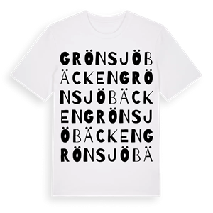 Grönsjöbäcken ordlek t-shirt – ekologisk bomull t-shirt från Pinshirt