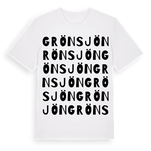 Grönsjön ordlek t-shirt – ekologisk bomull t-shirt från Pinshirt