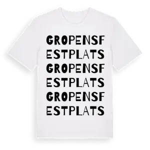 Gropens Festplats ordlek t-shirt – ekologisk bomull t-shirt från Pinshirt