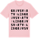 Pink Cotton t-shirt med Gruvsvartviken ordlek t-shirt