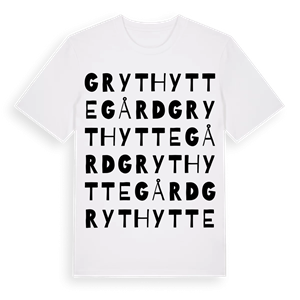 Grythytte gård ordlek t-shirt – ekologisk bomull t-shirt från Pinshirt