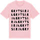 Pink Cotton t-shirt med Gryts bruk ordlek t-shirt