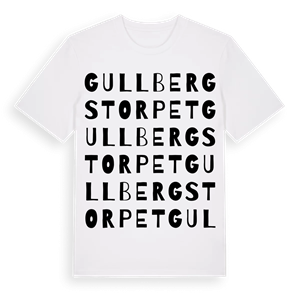 Gullbergstorpet ordlek t-shirt – ekologisk bomull t-shirt från Pinshirt