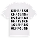 White t-shirt med Gunnarsökna ordlek t-shirt
