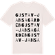 Vintage White t-shirt med Gustav-Jansagården ordlek t-shirt