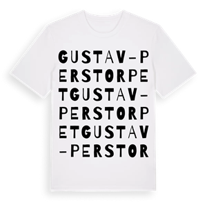 Gustav-Perstorpet ordlek t-shirt – ekologisk bomull t-shirt från Pinshirt