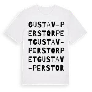 Gustav-Perstorpet ordlek t-shirt – ekologisk bomull t-shirt från Pinshirt