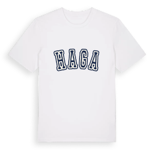 Haga college t-shirt – ekologisk bomull t-shirt från Pinshirt