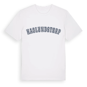 Haglundstorp college t-shirt – ekologisk bomull t-shirt från Pinshirt