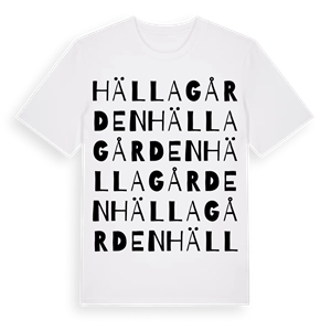 Hällagården ordlek t-shirt – ekologisk bomull t-shirt från Pinshirt