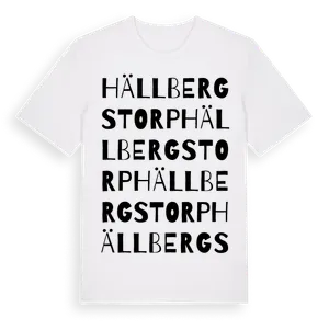 Hällbergstorp ordlek t-shirt – ekologisk bomull t-shirt från Pinshirt