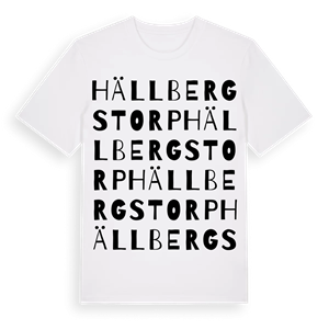 Hällbergstorp ordlek t-shirt – ekologisk bomull t-shirt från Pinshirt
