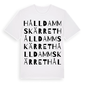 Hålldammskärret ordlek t-shirt – ekologisk bomull t-shirt från Pinshirt