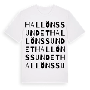 Hallönssundet ordlek t-shirt – ekologisk bomull t-shirt från Pinshirt