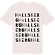 Vintage White t-shirt med Hallsberg ordlek t-shirt