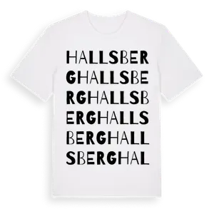 Hallsberg ordlek t-shirt – ekologisk bomull t-shirt från Pinshirt