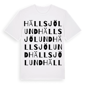 Hällsjölund ordlek t-shirt – ekologisk bomull t-shirt från Pinshirt