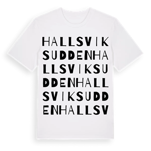 Hallsviksudden ordlek t-shirt – ekologisk bomull t-shirt från Pinshirt