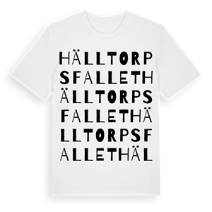 Hälltorpsfallet ordlek t-shirt – ekologisk bomull t-shirt från Pinshirt