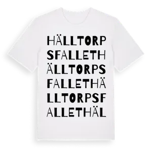 Hälltorpsfallet ordlek t-shirt – ekologisk bomull t-shirt från Pinshirt