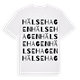 White t-shirt med Hälsehagen ordlek t-shirt
