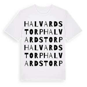 Halvardstorp ordlek t-shirt – ekologisk bomull t-shirt från Pinshirt