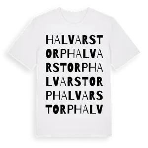 Halvarstorp ordlek t-shirt – ekologisk bomull t-shirt från Pinshirt