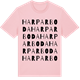 Pink Cotton t-shirt med Harparboda ordlek t-shirt