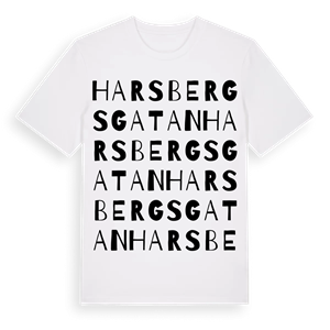 Harsbergsgatan ordlek t-shirt – ekologisk bomull t-shirt från Pinshirt
