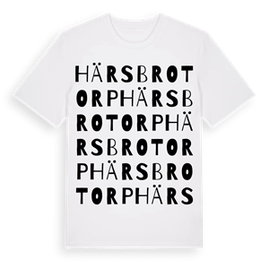 Härsbrotorp ordlek t-shirt – ekologisk bomull t-shirt från Pinshirt
