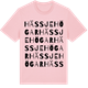 Pink Cotton t-shirt med Hässje högar ordlek t-shirt