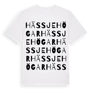 Hässje högar ordlek t-shirt – ekologisk bomull t-shirt från Pinshirt