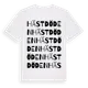 White t-shirt med Hästdöden ordlek t-shirt