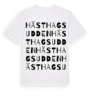 Hästhagsudden ordlek t-shirt – ekologisk bomull t-shirt från Pinshirt