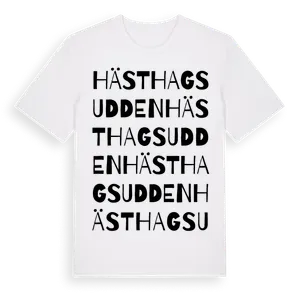 Hästhagsudden ordlek t-shirt – ekologisk bomull t-shirt från Pinshirt