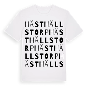 Hästhällstorp ordlek t-shirt – ekologisk bomull t-shirt från Pinshirt