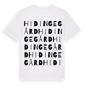 Hidingegård ordlek t-shirt – ekologisk bomull t-shirt från Pinshirt