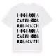 White t-shirt med Högbrobacken ordlek t-shirt