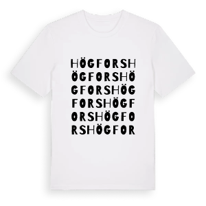 Högfors ordlek t-shirt – ekologisk bomull t-shirt från PinShirt