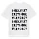 White t-shirt med Högkvarteret ordlek t-shirt