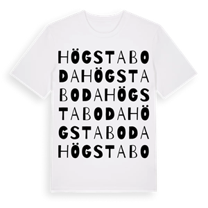 Högstaboda ordlek t-shirt – ekologisk bomull t-shirt från Pinshirt