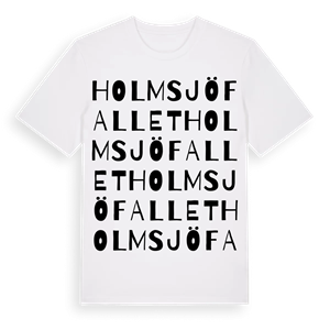Holmsjöfallet ordlek t-shirt – ekologisk bomull t-shirt från Pinshirt