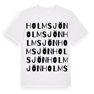 Holmsjön ordlek t-shirt – ekologisk bomull t-shirt från Pinshirt