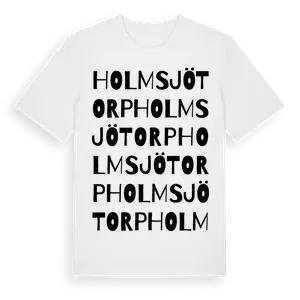 Holmsjötorp ordlek t-shirt – ekologisk bomull t-shirt från Pinshirt
