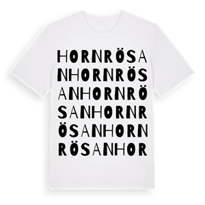 Hornrösan ordlek t-shirt – ekologisk bomull t-shirt från Pinshirt