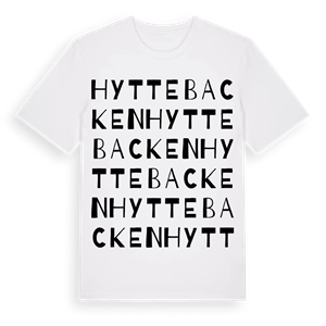 Hyttebacken ordlek t-shirt – ekologisk bomull t-shirt från Pinshirt