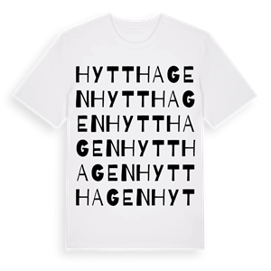 Hytthagen ordlek t-shirt – ekologisk bomull t-shirt från Pinshirt