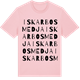Pink Cotton t-shirt med Iskarbosmedja ordlek t-shirt